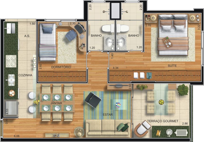 Apartamento 2 dormitórios e 2 vagas, Anália Franco