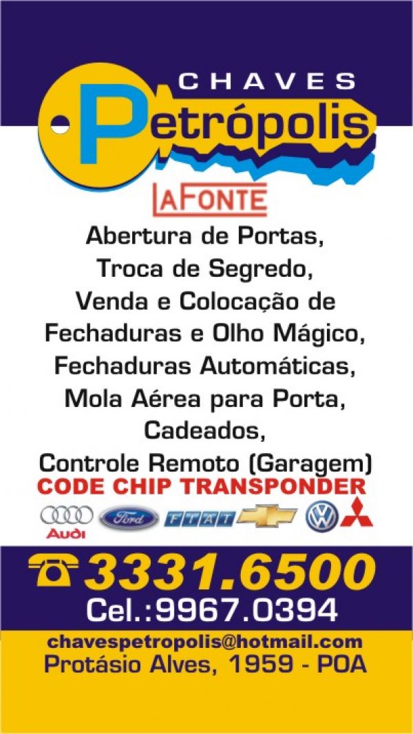 Tele chaveiro 33316500 petropolis