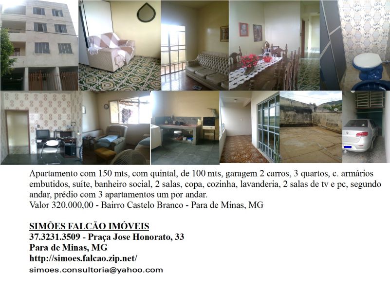 Apartamento 3 quartos bairro castelo branco, Para de Minas, mG