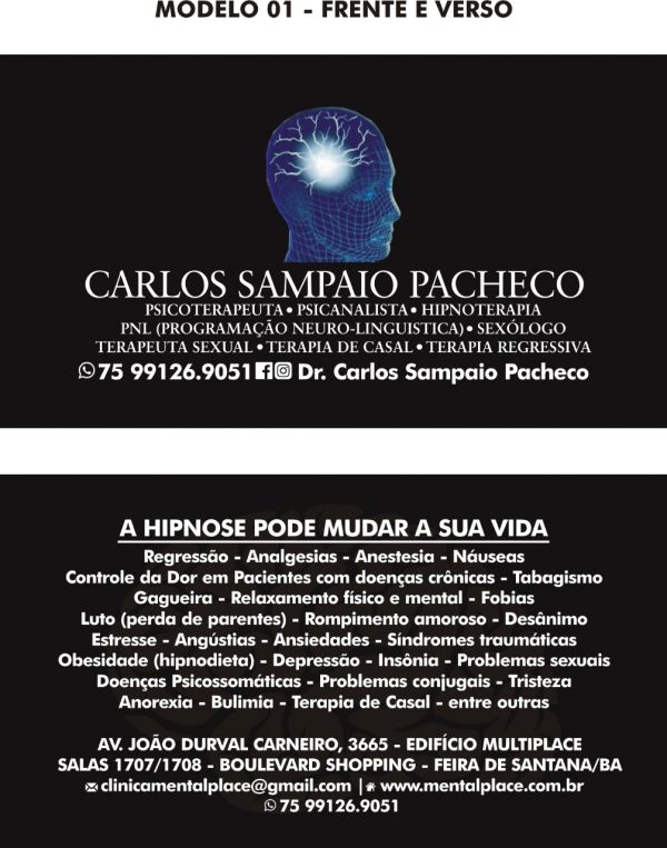 TERAPEUTA DE REGRESSÃO CARLOS SAMPAIO PACHECO FEIRA DE SANTANA 75 991269051 whatsapp