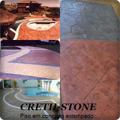 Piso em concreto estampado