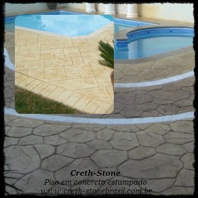 Piso em concreto estampado