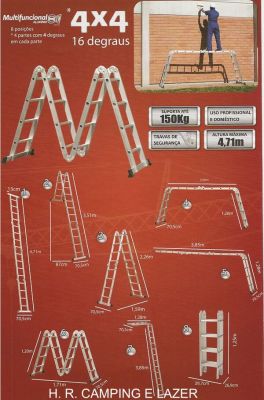Escada multifuncional 16 degraus