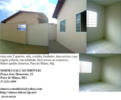 casa 2 quartos em Para de Minas,Mg 