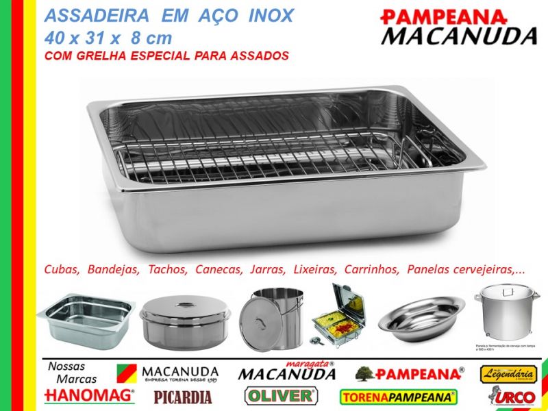 Assadeira com Grelha em aço inox MACANUDA