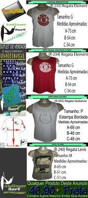 Camiseta Regata Camisa Roupas de Marcas Surf Masculina Bad Boy Billabong Hurley MCD Lost Quiksilver 