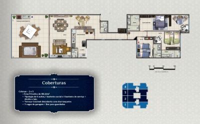 Diamond IV cobertura linear 3 suítes Recreio dos Bandeirantes 