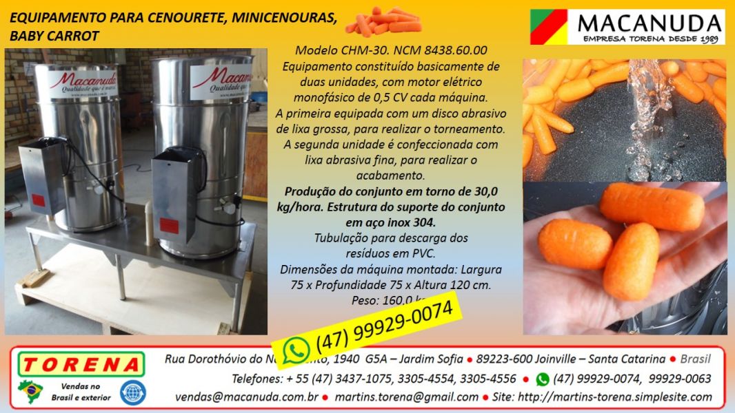 Cenouras Baby Máquinas Profissionais Macanuda