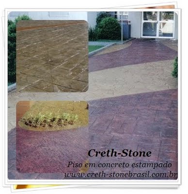 Piso em concreto estampado creth-stone