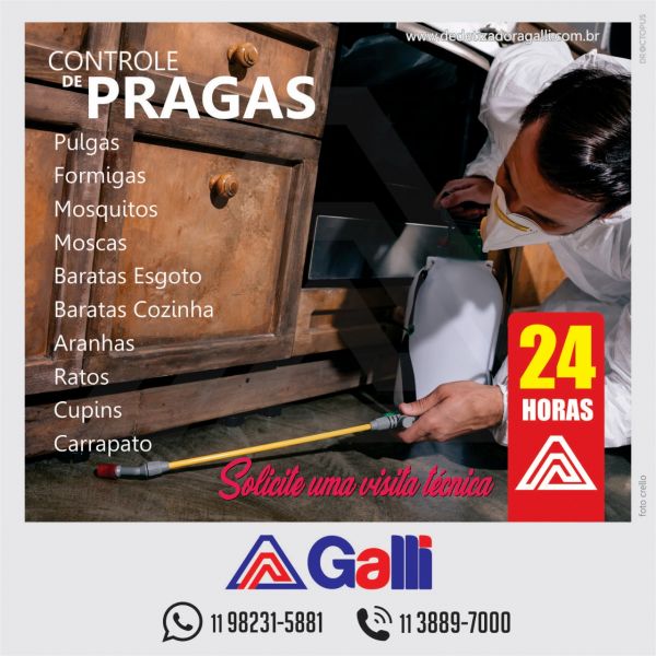 Dedetizadora de controle de pragas urbanas Galli