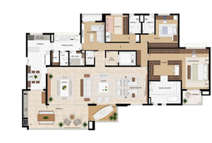 Apartamento Cena Golf - 266m² - 4 vagas - Pronto - Glaucia 7765 7667