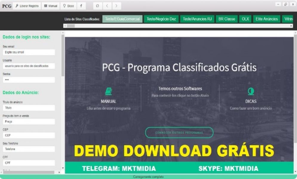 Software Divulgador 250 Classificados Gratis- Download Gratuito 