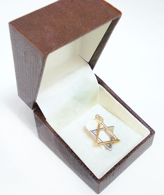 ESTRELA DE DAVI PINGENTE DE OURO BRANCO E AMARELO