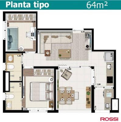 Rossi Atual Saúde - Aptos de 64 m² - 2 dormts -1 suíte !!!!