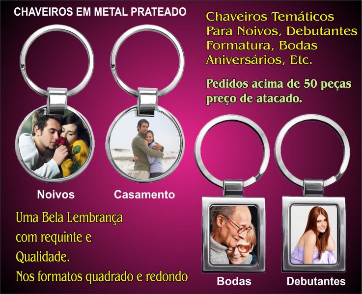 Chaveiros personalizados e temáticos