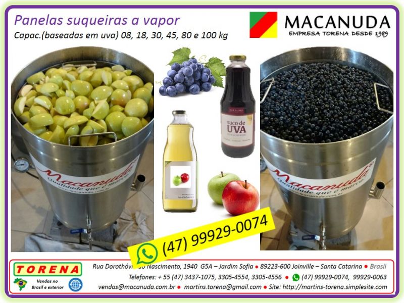 Panela de suco 80,0 kg de uva marca Macanuda