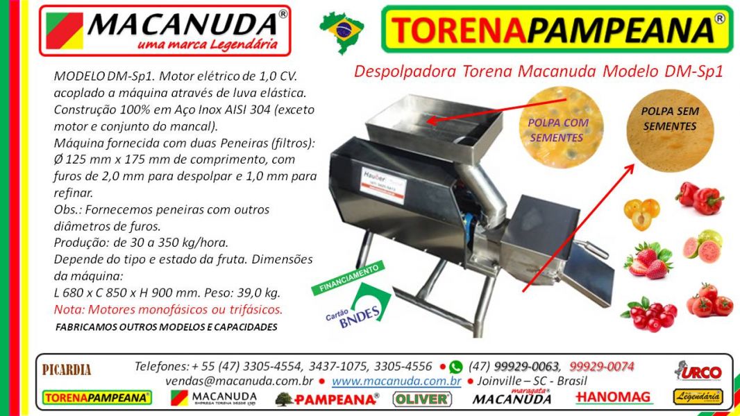 Máquina de fazer polpa de frutas industrial MACANUDA