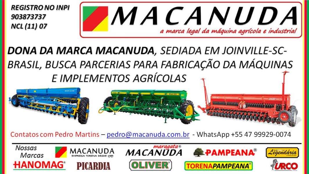 Plantadeira com a marca PAMPEANA Empresa do Brasil Busca Parcerias