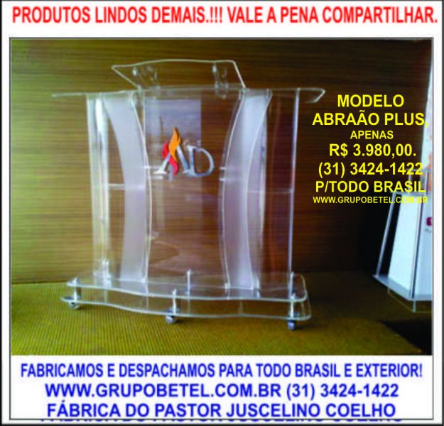 Fábrica de Púlpitos de Acrílico - Mesa de Ceia - Cercados Acústico de Bateria - Letreiros Metálicos