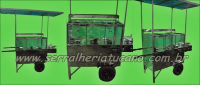 Carrinho de Pipoca com 03 divisorias 