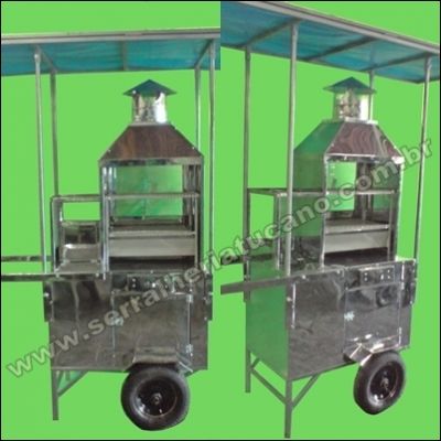 Carrinho de Churrasco em aço inox - Bares, Açougue e Lanchonetes