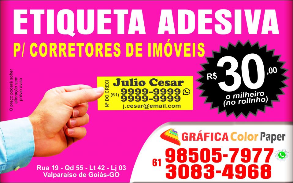 Etiqueta Adesiva para Corretor de Imóveis