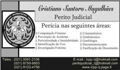 PERITO GRAFOTÉCNICO CRISTIANO SANTORO MAGALHÃES E OUTRAS PERICIAS RELACIONADAS