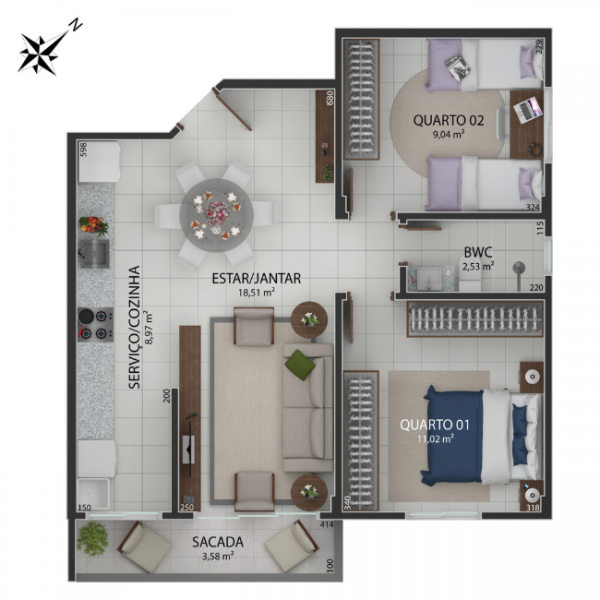 Residencial Pensadores bairro Universitário Criciúma