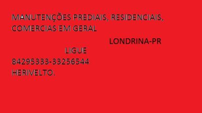 MANUTENÇÕES ELÉTRICAS, PINTURAS, TELHADOS,...