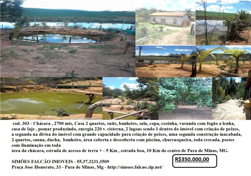 Chacara, 2700 mts, casa, 2 lagoas, piscina, pomar, criação de peixes.
