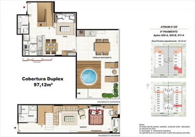 LANÇAMENTO COBERTURA  DE 1 QTO 97,12m² NO NOROESTE !