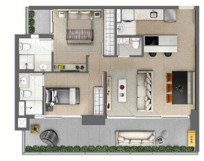 Habitarte Brooklin - Aptos de 41 m², 61 m² e 81 m² - 1 á 2 dormts - 1 á 2 suítes !!!!