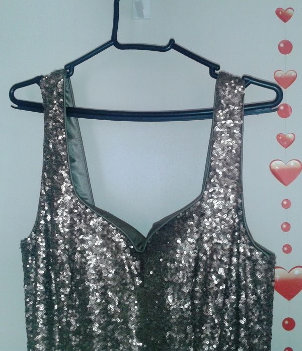 Vestido Longo Dourado Lantejolas Pronta Entrega No Brasil G