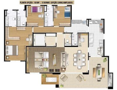 Vendo apto no VISTA GOLF RESORT / 181m² / 3 vagas