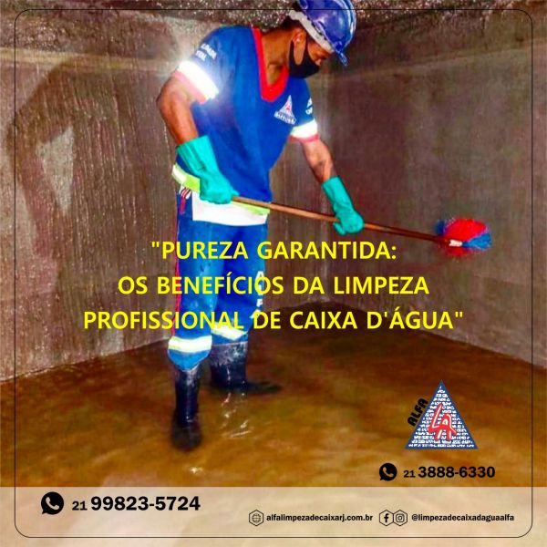 Limpeza profissional para cisternas de água com a Alfa