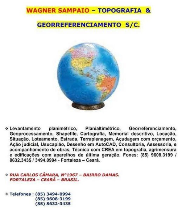 Topografia, Georreferenciamento, Usucapião, Memorial descritivo e Shapefile.