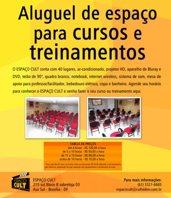 ALUGUEL DE SALAS DE AULA - ESPAÇO PARA CURSOS, TREINAMENTOS E PALESTRAS