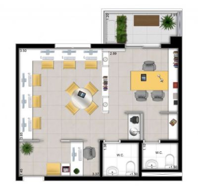 Salas Comerciais de 43 A 492 m² The Vila Nova Conceição Office