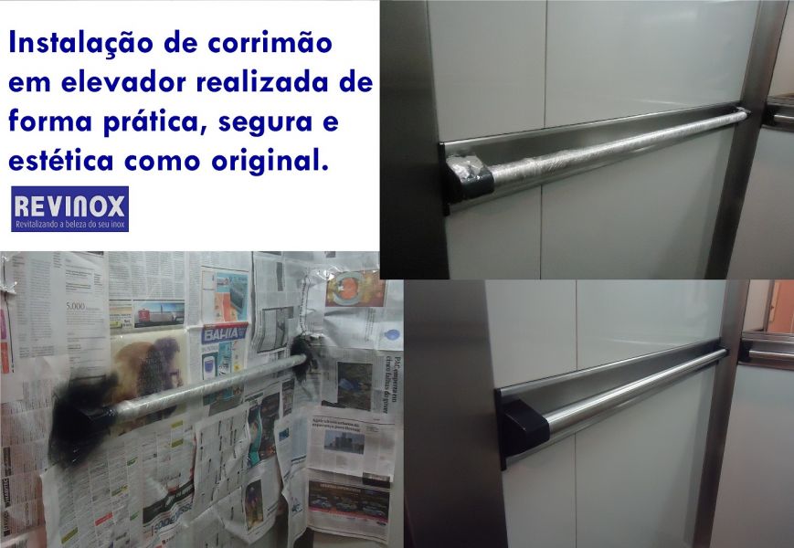 Remoção de riscos e polimentos em elevadores e aço inox em geral