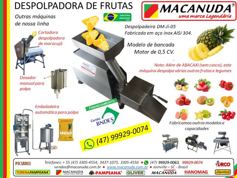 Mini Fábrica de Polpa de Frutas Máquinas Macanuda