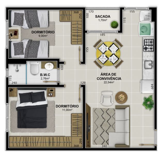 São Luiz Village residencial bairro Fábio Silva Criciúma