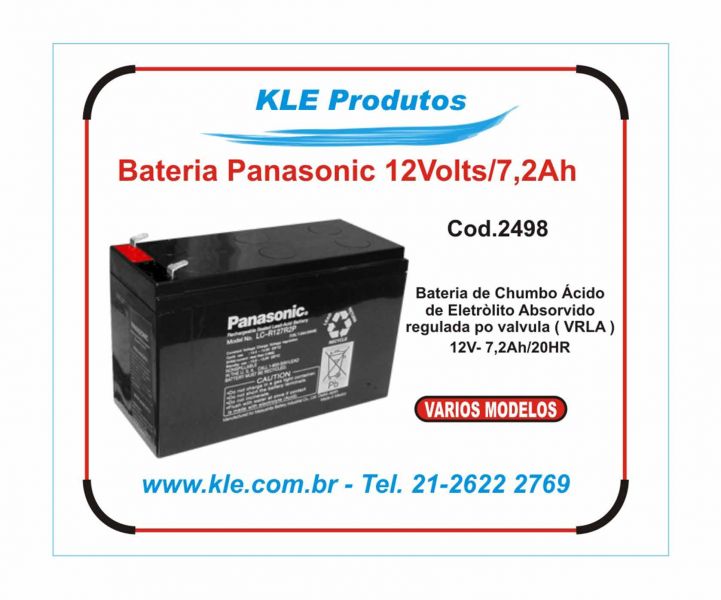 Bateria Recarregável Panasonic 12V/7,2 Ah      