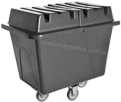 Container Plástico 430 Litros Rodízios e Tampa