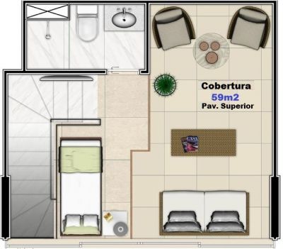 PARK PREMIUM RESORT RESIDENCE - Cobertura Duplex 58,90m²