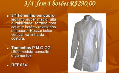 Casacos e jaquetas em couro legítimo