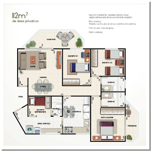 FÊNIX, 3 QUARTOS TOTALMENTE VAZADO