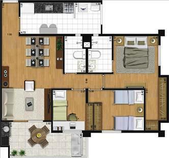 Apto Vila Formosa 78m Cód.8098IB