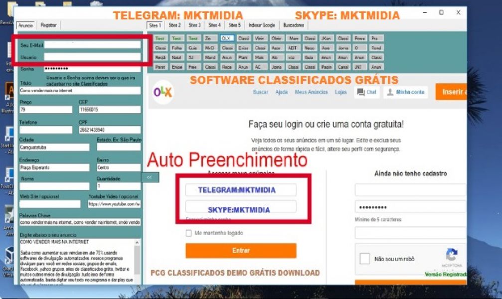 Software Divulgador 250 Classificados Gratis- Download Gratuito 