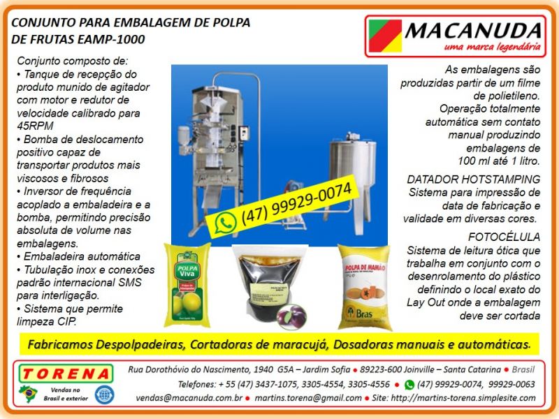 Máquina Industrial Cortadeira de Maracujá Marca Macanuda