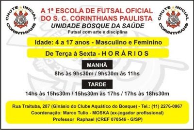 PROMOÇÃO ESCOLA DE FUTEBOL DO CORINTHIANS CHUTE INICIAL BOSQUE DA SAÚDE